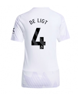 Manchester United Matthijs de Ligt #4 Maglia Gara Trasferta Repliche 2025-26 Donna Maniche Corte
